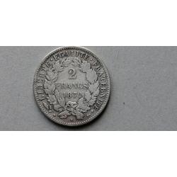 FRANCE = 1 PIECE DE MONNAIE  DE 2 FRANCS  DE 1872 K  EN ARGENT