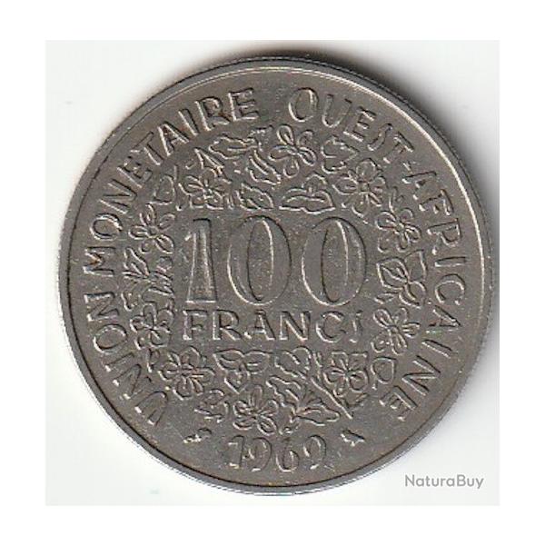 Pice de Monnaie tats de l'Afrique de l'Ouest 100 Francs 1969 Paris