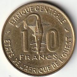 Pièce de Monnaie États de l'Afrique de l'Ouest 10 Francs 1970 Paris SUP