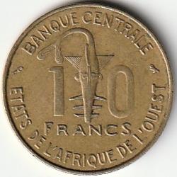 Pièce de Monnaie États de l'Afrique de l'Ouest 10 Francs 1970 Paris