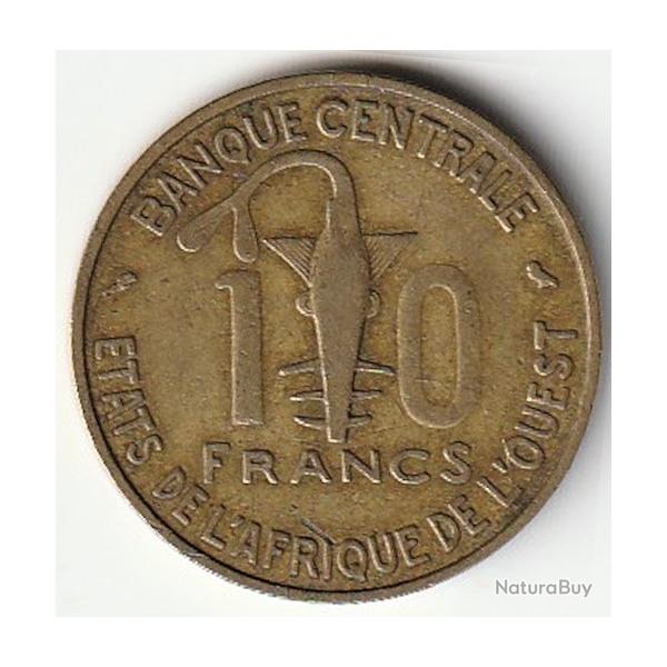 Pice de Monnaie tats de l'Afrique de l'Ouest 10 Francs 1959 Paris