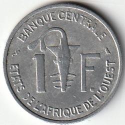Pièce de Monnaie États de l'Afrique de l'Ouest 1 Franc 1964 Paris