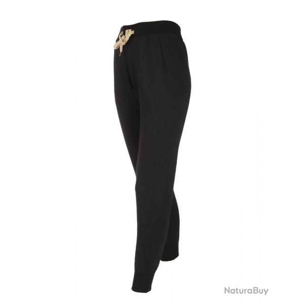 Pantalon femme laine mrinos chaud  noir  XL (extra large)