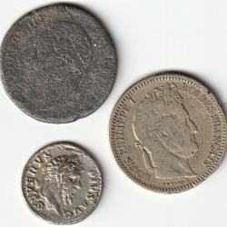 Pièce de Monnaie Lot de 3 Fausses Pièces Napoléon III Louis Philippe I et Septime sévère