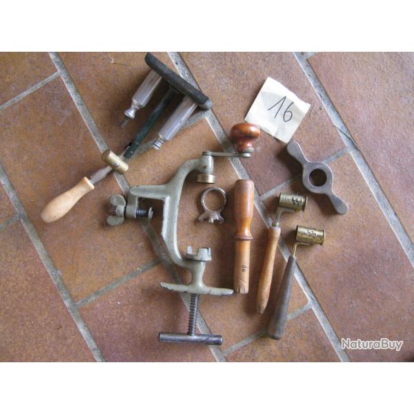 PETIT LOT RECHARGEMENT  CAL 16 SERTISSEUR A POUSSOIR