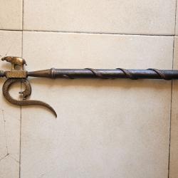 Ankus ankhus longueur 57 cm pic crochet cornac pour éléphant décor serpent