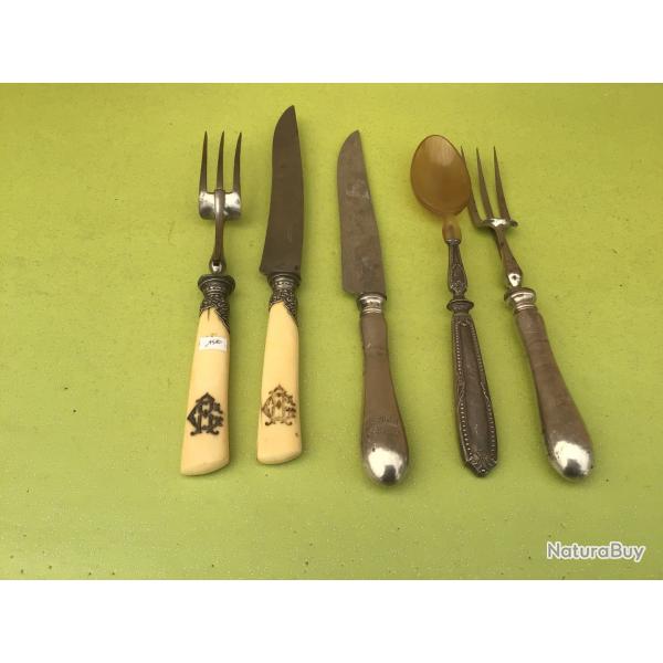 VENDU PAR LE-CUIRASSIER LOT DE COUVERTS ANCIENS MTAL ARGENT