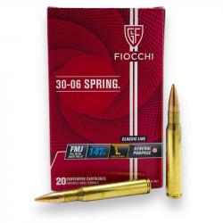 Munitions FIOCCHI calibre 30-06 FMJ 147gr - 9.5g x20