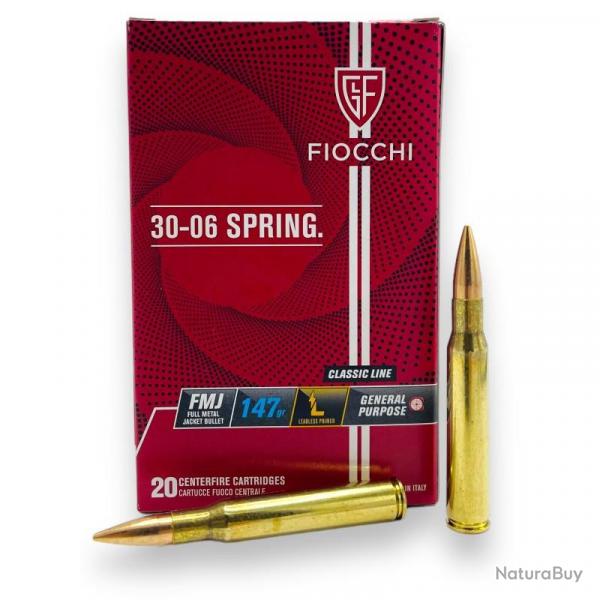 Munitions FIOCCHI calibre 30-06 FMJ 147gr - 9.5g x20
