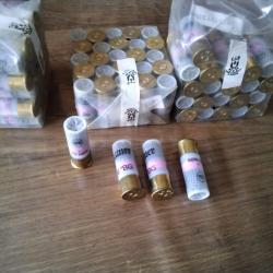 LOT DE 75 CARTOUCHES KETTNER CAL 12/70 BG ROSE  36gr Plomb 6