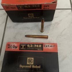 60 balles RWS 9.3x74r Teil Mantel 18.5 grammes