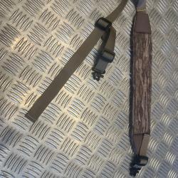Sangle a bandouliere beige bois foret fusil carabine de chasse rembouree amovible avec 2 points
