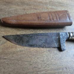 ancien petit couteau fixe solingen étui cuir