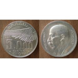 Bresil 5000 Reis 1936 Santos Dumont Pièce Argent