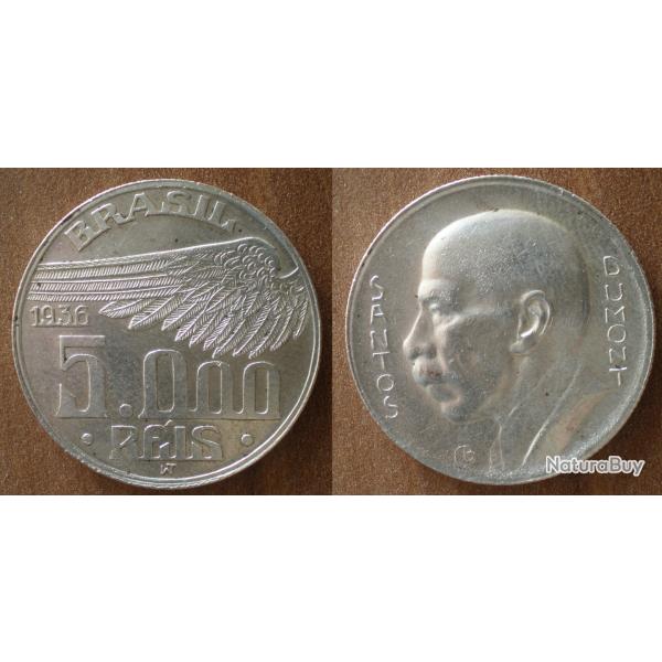 Bresil 5000 Reis 1936 Santos Dumont Pice Argent