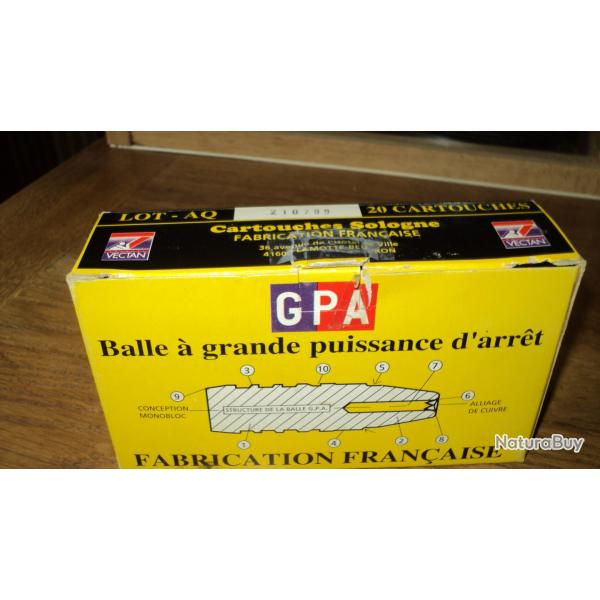 1 bote de 14 balles GPA cal; 7 x 65 R - 150 grs  ;  9,72 g