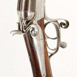 FUSIL CHASSE 19è PLATINES A CHIENS EXTERIEURS 16/65 73CM DAMAS / MUSCAT A PEZENAS - FRANCE XIXè Fran