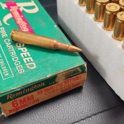 BOITE 20 CARTOUCHES CALIBRE 6MM REMINGTON SOFT POINT 100 GRAINS Très bon  Categorie C XXè
