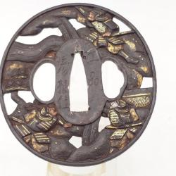SOTEN TSUBA MARU GATA EN FER JAPON - SUKASHI SOTEN SCHOOL - EPOQUE EDO 1603/1868 Collection Très bon