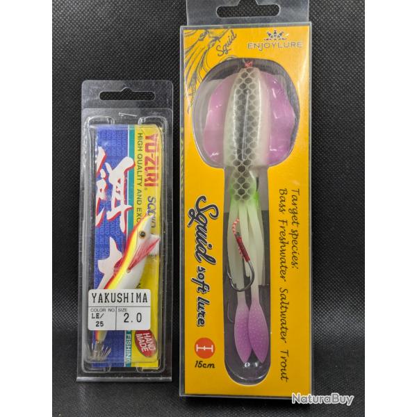 Lot  TURLUTE et SQUID 15 cm / 60 grs , divers marques.
