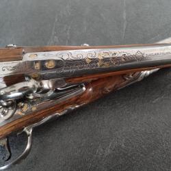 Magnifique paire de pistolets de collection fin XVIIème siècle