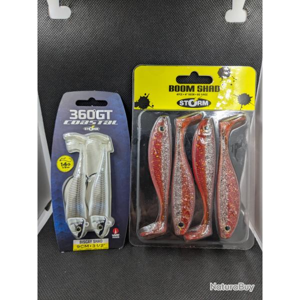 Lot leurres STORM / BOOM SHAD + 360 GT