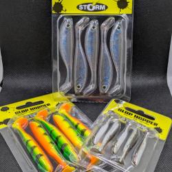 Lot leurres STORM / lot de 3 blisters,BOOM SHAD + SLOP HOPPER