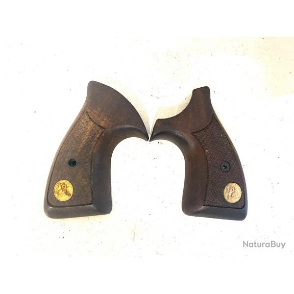 Ancienne poigne Plaquette bois pour Pistolet Manurhin MR88