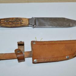 Couteau de chasse botte France Militaire Inox à restaurer (24)