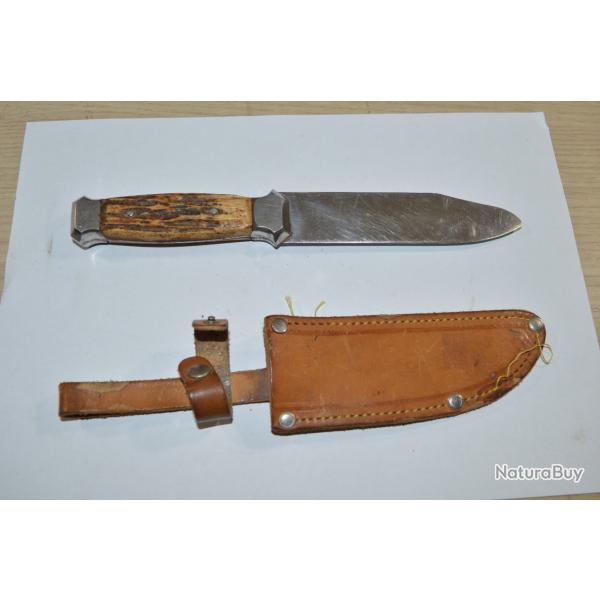 Couteau de chasse botte France Militaire Inox  restaurer (24)