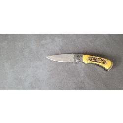 Couteau pliant motif cerf