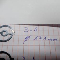 Insert, iris, grain de tunnel pour dioptre. TAR - Numéro 3.6 - Diamètre 17,1 mm