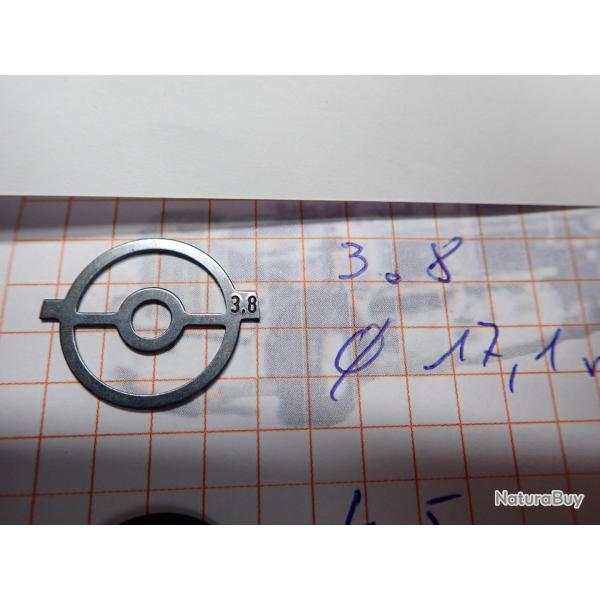 Insert, iris, grain de tunnel pour dioptre. TAR - Numro 3.8 - Diamtre 17,1 mm