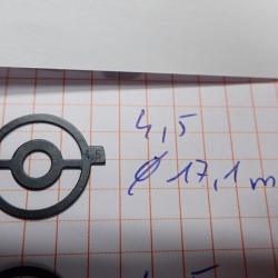 Insert, iris, grain de tunnel pour dioptre. TAR - Numéro 4.5 - Diamètre 17,1 mm