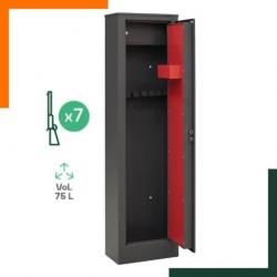 Armoire pour 7 fusils - Acier 2mm - Coffre-fort arme de poing - Gris foncé - Livraison rapide