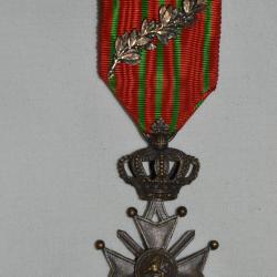 CROIX DE GUERRE 1940/1945 - LEOPOLD III DE BELGIQUE- 1 CITATION PALME ARGENT-CAMPAGNE DE BELGIQUE 19