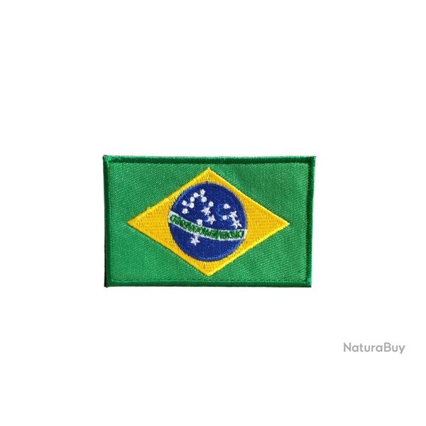 Patch Drapeau - Brsil - velcro - Livraison gratuite