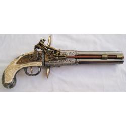 PISTOLET A SILEX 2 CANONS - Ref.1264