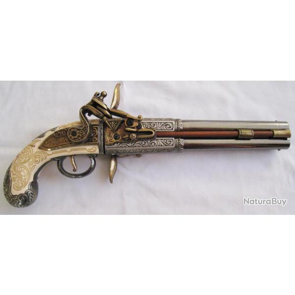 PISTOLET A SILEX 2 CANONS - Ref.1264
