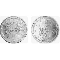 Pièces 100  FRANCS Jean MONNET 1992  "COMMUNAUTE EUROPEENNE JEAN MONNET "UNIR LES HOMMES".