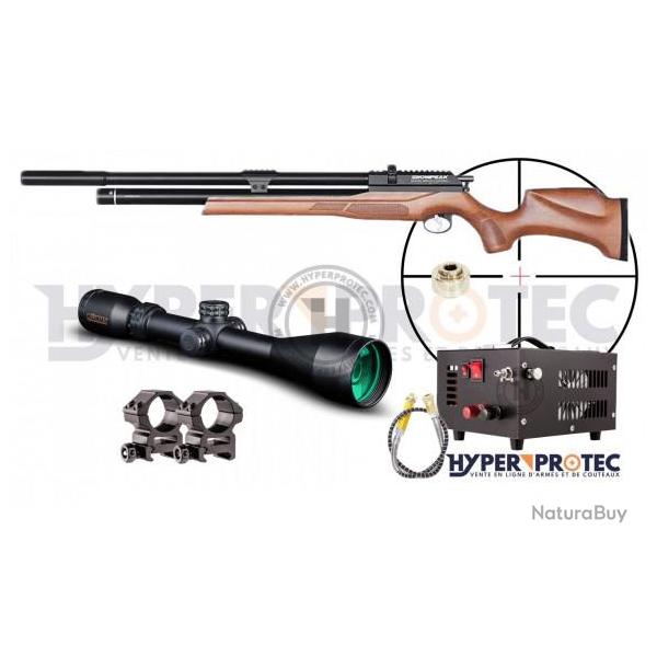 Pack Snowpeak M25W Wood PCP - carabine  plomb calibre 5.5 mm 19.9 J