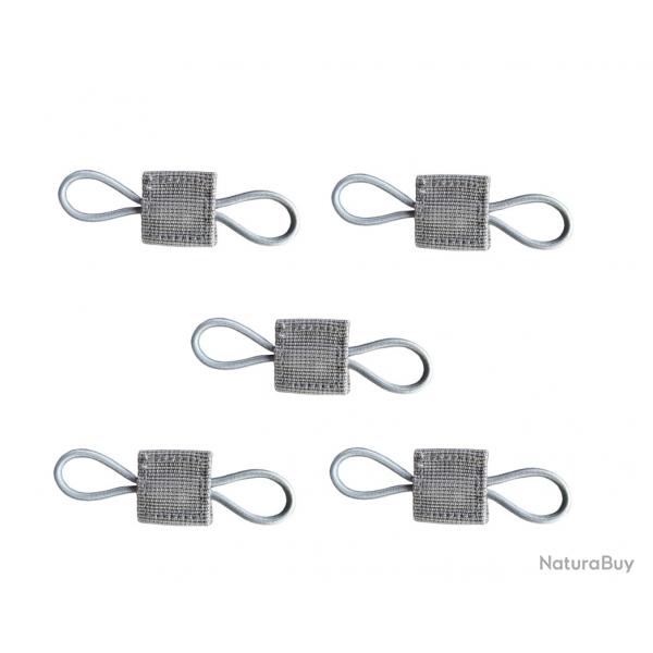 Lot de 5 attaches lastiques tactique molle - Gris