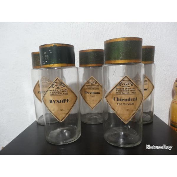 LOT 5 ANCIENS BOCAUX HERBORISTERIE