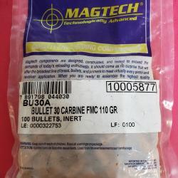 100 ogives magtech calibre 30 100grain RN blindé