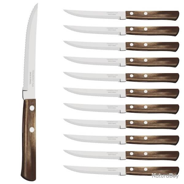 TRA.29810004 12 couteaux  steak Tramontina Technobois 21cm