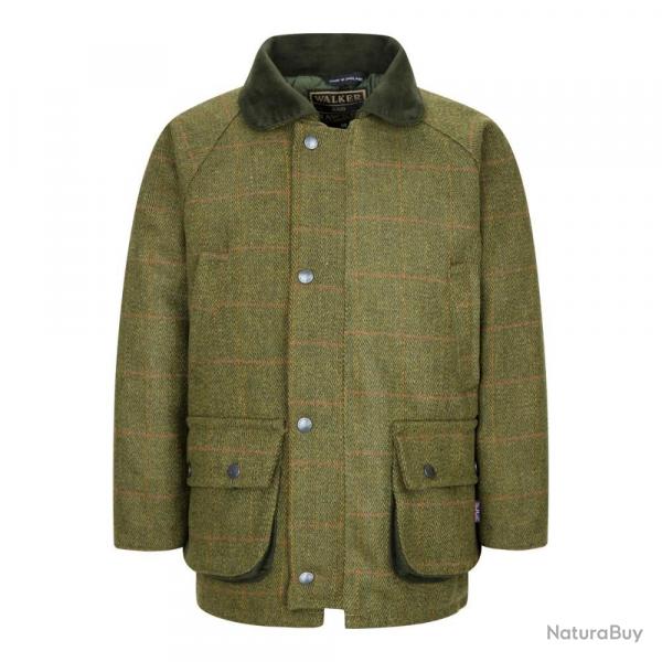 Manteau enfant en tweed - Vert fonc 4/5 ans