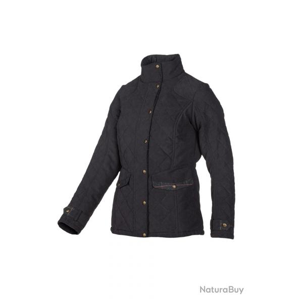 Veste matelasse femme bleu fonc et tweed