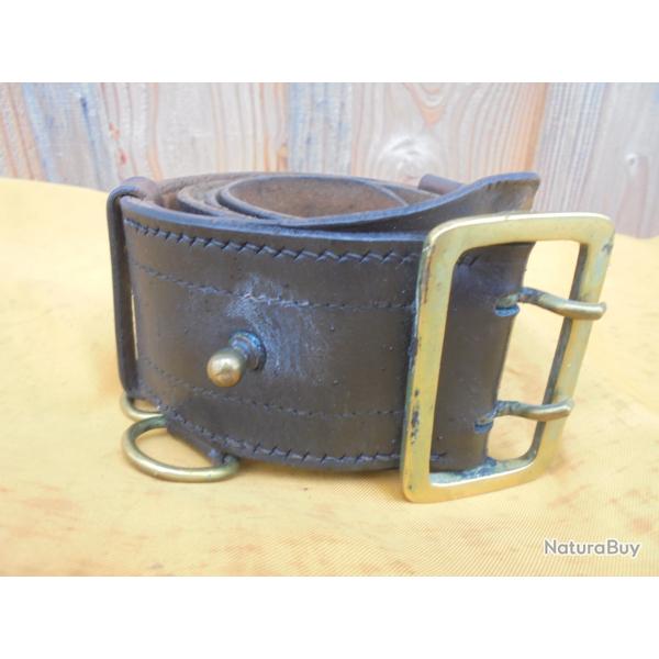 Ceinturon d'Officier Cuir Noir France WW1