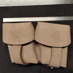 Cartouchière WWI Austro-Hungarian M95 tout cuir 2 Poches (2 pcs) - Reproduction