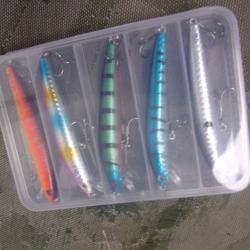 lot de 5 leurres de pêche longueur 9 cm